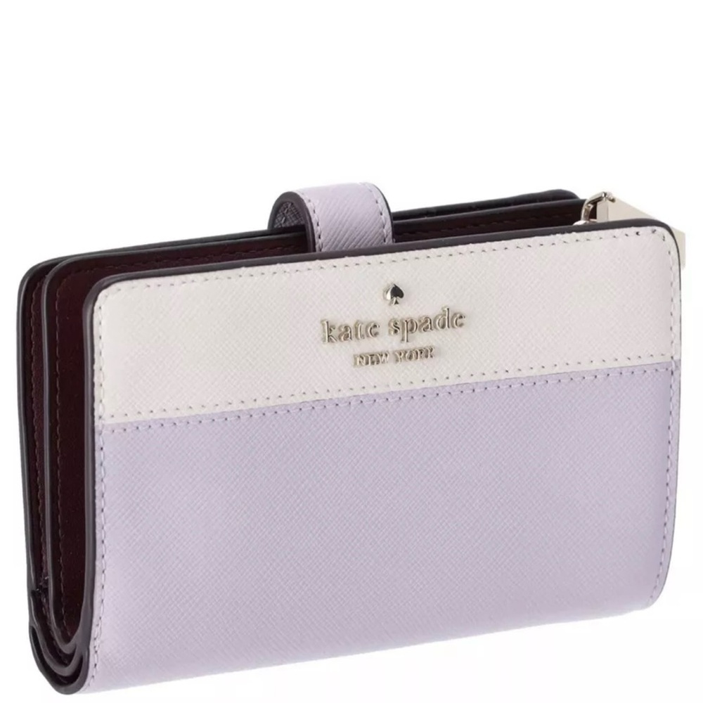 Kate Spade Madison Medium Compact Bifold Wallet Moonlight Lilac Multi Colorblock